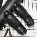 Designer Formal Men Dress Shoes Male Leather Classic Brogue Shoes Flats Oxfords For Wedding Office Business  A53-79