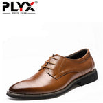 PHLIY XUAN 2020 Man Flat Classic Men Dress Shoes Genuine Leather Wingtip Carved Italian Formal Oxford Plus Size 38-48 For Winter