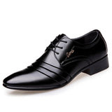 Luxury Brand PU Leather Fashion Men Business Dress Loafers Pointy Black Shoes Oxford Breathable Formal Wedding Shoes