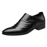 Luxury Brand PU Leather Fashion Men Business Dress Loafers Pointy Black Shoes Oxford Breathable Formal Wedding Shoes