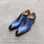 Daniel Shoes Italian Mens Dress Shoes Genuine Leather Blue Purple Oxfords Men Wedding Shoes Party Whole Cut Formal Shoes for Men